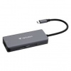 USB Hub Verbatim USB-C Essentials Multiport Hub 6 port - 3x USB 3.2 GEN 1 / HDMI / USB-C PD / RJ-45 (32157) sivý