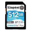 Karta SD SDXC 512 GB Ne 3D TLC Kingston, řada: Canvas Go! Plus -25 → plus 85°C