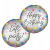 Procos Fóliový balón Happy Birthday strieborný 46 cm