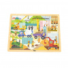 Drevené puzzle 48 dielikov Viga Stavebné stroje