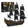 Konštrukčné kocky Mould King 13199 Čierna Perla, pirátska námorná loď, 3180 dielikov
