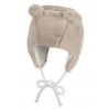 STERNTALER Čiapka zimná kožušina s uškami na zaväzovanie beige uni veľ. 47 cm- 9-12 m