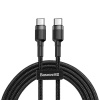 Nylonový kábel Baseus kábel USB-C PD / USB-C PD PD2.0 60W 20V 3A QC3.0 2M čierny (CATKLF-HG1)