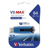 USB kľúč, 64GB, USB 3.2, 175 80 MB sec, VERBATIM V3 MAX, modro čierna
