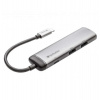 VERBATIM 49140 Multiportový HUB USB-C, 2x USB 3.0, 1x USB-C, HDMI, šedý dok (49140)