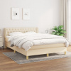 vidaXL Posteľný rám boxspring s matracom krémový 140x200 cm látka - Krémová - 106586-206715