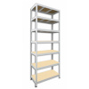 Kovový regál do skladu Biedrax 35 x 75 x 210 cm, biely - 7 políc MDF, 275kg