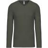 KARIBAN VINTAGE V-NECK K358 / Pánske tričko s dlhým rukávom - dark khaki XXL