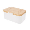 Orion Chlebník WHITELINE, plech/bambus, 30 x 19,5 x 14,5 cm
