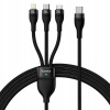 Baseus CASS030201 Flash Series 3v1 USB-C na USB-C, Lightning, MicroUSB 100W, 1,5m