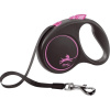 Vodítko FLEXI Black Design S opasok 5m/15kg ružová NEW S pásek 5m/15kg růžová NEW