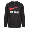 Nike Kids' Swoosh Just Do It Long Sleeve T-Shirt Black 2-3 roky