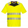 PORTWEST HI-VIS DX413 / Reflexné strečové tričko - HV žltá/čierna XXL