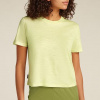 Dámske tričko Merino Blend 150 Tech Lite SS Crop Tee Icebreaker Citrine veľkosti oblečenia L