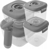 4 ks vákuové dózy na obed, potraviny, kávu SADA S PUMPIČKOU sivé
