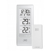 STRIEBORNÝ TERMO METER HODINY JVD T3348.2 S PAMÄŤOU RÁDIOVÉ RIADENÉ HODINY