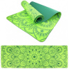 Podložka LIFEFIT® YOGA MAT MANDALA DUO, 183x58x0,6cm, zelená