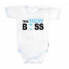 Body krátky rukáv s vtipným textom Baby Nellys The New Boss chalan