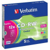 Verbatim VERBATIM CD-RW SERL 700MB, 12x, colour, slim case 5 ks
