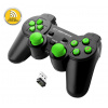 Esperanza Vibračný bezdrôtový gamepad PC/PS3 USB GLADIATOR, čierno-zelený EGG108G