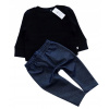 Detský komplet - Gap Gap 74 Black, Navy Blue 2 PCS. (Mikina medzery so štruktúrou + džínsy Ala 62/74 Legíny)