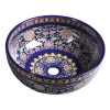 SAPHO PRIORI keramické umývadlo, priemer 40,5cm, 15,5cm, fialová s ornamentami PI022