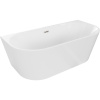 Mexen Oval, voľne stojaca nástenná vaňa 140 x 75 cm, biela, brúsená oceľ prepad, 52671407500-97