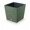 Prosperplast Květináč FURU SQUARE LOW 24 cm - barva: zemitě zelená