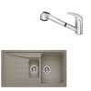 SET157 - Gránitový drez Blanco Sona 6 S tartufo + Kuchynská batéria Rosan King J385001 chróm