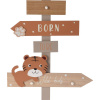 Home Styling Collection Kolekce bytového stylingu Dětský ramínko na oblečení Zoo, 44 x 3,5 x 51,5 cm