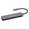 USB Hub Verbatim USB-C Essentials Multiport Hub 7 port - 2x USB 3.2 GEN 1 / HDMI / USB-C PD / USB-C 3.2 Gen 1 (32158) sivý