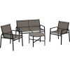 Zostava záhradného nábytku Tapena, čierna/taupe, 4dielna
