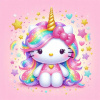 CUKROVÁ TLAČ Opłatek na Tort Cukrová hmota Hello Kitty Jednorožec + MENO