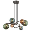 Globo Lighting Riha závesné svietidlo 6x3.5 W zelená-dymová-sivá/popolnato sivá-hnedá 56142-6H
