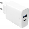 Nabíjačka do siete FIXED Travel s USB-C a USB výstupom podpora PD 30W biela (FIXC30-CU-WH)