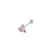 Piercing do nosa chirurgická oceľ a ružový zirkón