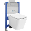 Mexen Cube podomietkový WC set rám Fenix XS-U s WC misou a pozvoľne padajúcou doskou, biely lesk - 68530924000