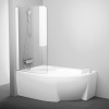 RAVAK CVSK1 140/150, 85cm ľavá vaňová zástena otváracia, sklo číre - biela