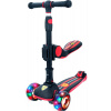 Story 2 v 1 Deluxe so svietiacimi kolieskami mini scooter, čierno-červená H-029-RB