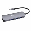 Verbatim USB (3.2) hub 8-port 32151 šedá délka kabelu 15cm 1x USB C, 3x USB A, 2x HDMI, 1x SD 3