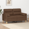 2místná pohovka s polštáři hnědá 120 cm textil Hnědá 3200816
