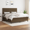 vidaXL Boxspring posteľ s matracom tmavohnedá 160x200 cm látka - Hnedá - 57457-187065