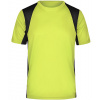 James&Nicholson Pánske funkčné tričko JN306 Fluo-Yellow 3XL
