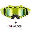 LS2 AURA PRO GOGGLE BLACK YELLOW WITH IRIDIUM VISOR