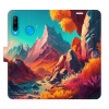 Flip pouzdro iSaprio - Huawei P30 Lite - Colorful Mountains - kapsičky na karty (Knížkový flip kryt, obal, pouzdro iSaprio na mobil Huawei P30 Lite - Colorful Mountains - 360° ochrana telefonu, přihrá