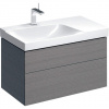 Geberit Xeno 2 - Skrinka pod umývadlo 900 mm, s odkladacou plochou, zásuvka s LED svietidlom, sivá 500.515.43.1