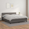 vidaXL Boxspring posteľ s matracom sivá 180x200 cm umelá koža - Sivá - 178415-112558