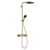 Hansgrohe Pulsify S - Sprchový set s termostatom, priemer 26 cm, 3 prúdy, kefovaný bronz 24220140