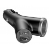 Baseus CCALL-YX01 Nabíjačka do Autá Y Type 2xUSB + Extender Black (6953156280250)