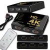 Prepínač HDMI 5x1 + diaľkový ovládač IR rozbočovač obrazový prepínač 5 portov